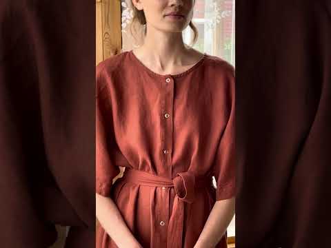 Linenfox terracotta linen dress.