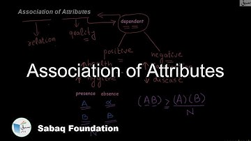 Association of Attributes, Statistics Lecture | Sabaq.pk