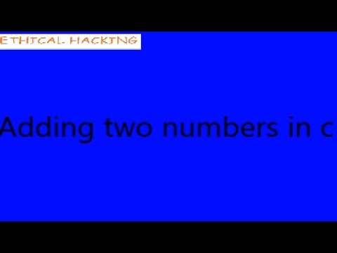 Adding two numbers in C Program