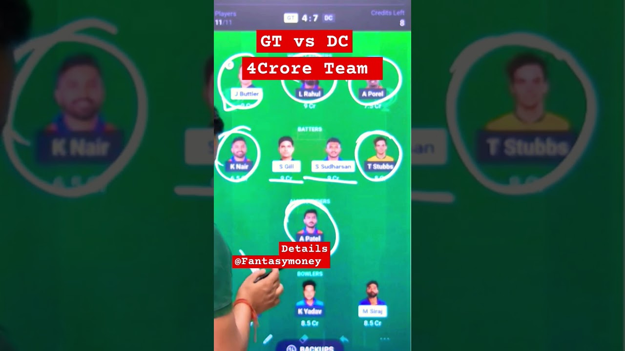 Gt vs Dc 2025 dream11 Prediction Today,Gt vs Dc, Dc vs Gt dream11 prediction