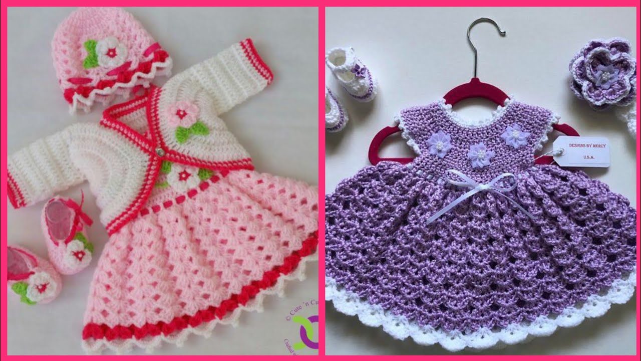 Beautiful crochet baby frocks designs // New Crochet baby girl frock ...