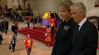 Le roi Philippe et la reine Mathilde(Belgium) dernier hommage à la reine Elizabeth II