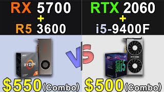 R5 3600 + RX 5700 Vs. i5-9400F + RTX 2060 | 1080p and 1440p | Which is Better Combo?