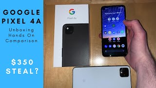 Pixel 4a Unboxing, Hands On, and Comparing to the Pixel 4 XL!