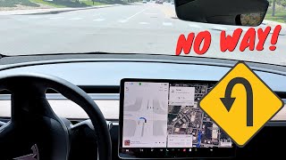 FSD (Supervised) does a PERFECT U-turn! | v12.3.6