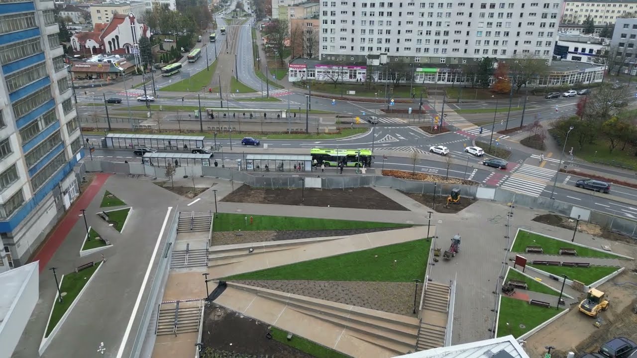 Dworzec PKP - Olsztyn Główny ( Budowa ) 15.11.2024. 4K  dron dji mini 3 pro