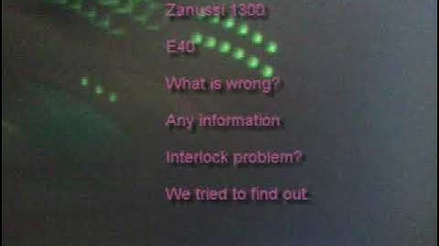 Zanussi Washing Machine E40 Interlock VideoImpression 2