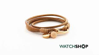 Unique Jewellery Ladies' PVD rose plating Natural Leather Bracelet 19cm (B153NA/19CM)
