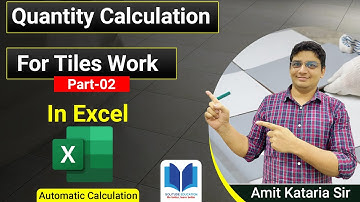 Quantity of Floor Tiles, Cement & Sand in Excel | Tiles quantity calculation |Automatic Calculation