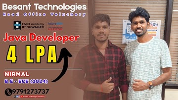 Java Developer Placement Success | Nirmal’s Journey from ECE to IT | 4 LPA | Besant Technologies
