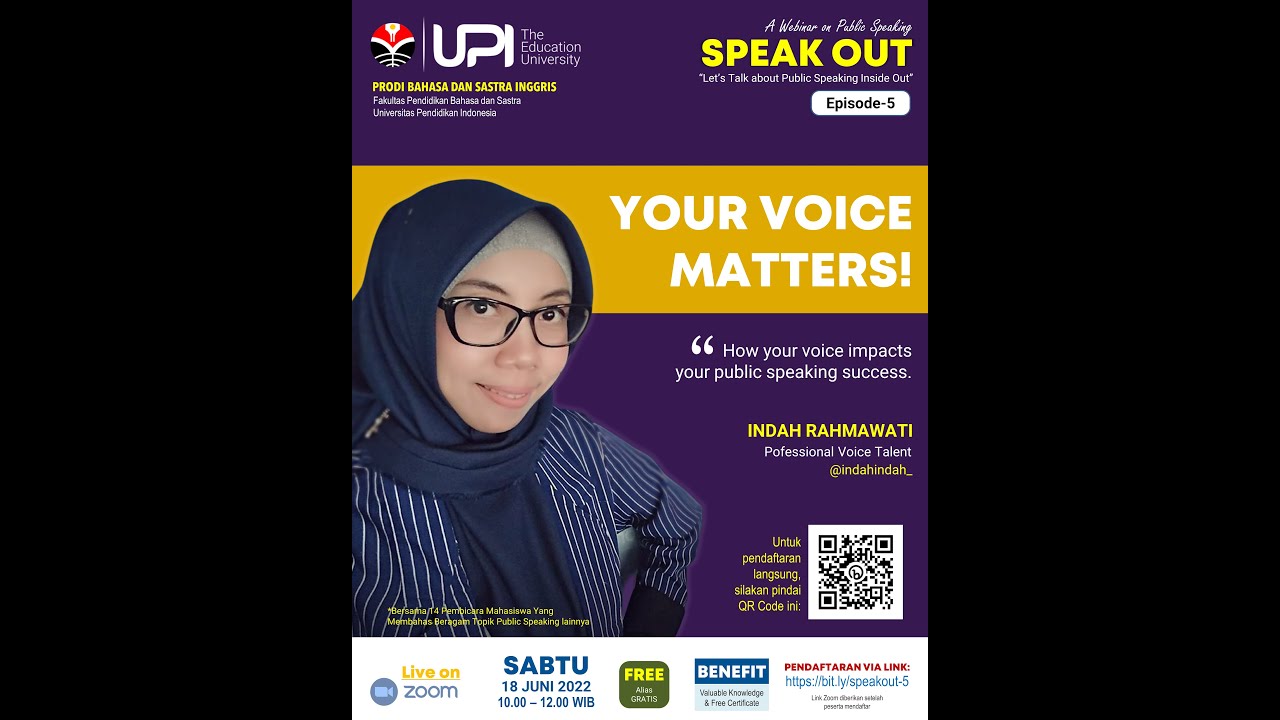 Speak Out: Let's Talk about Public Speaking Inside Out (Episode 5) - Indah Rahmawati