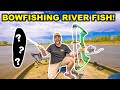 RIVER Bow Fishing for FOOD Challenge!!! (Catch Clean Cook)