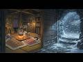 Living with Grandparents in a Mountain Cave During a Blizzard | Cozy Irori Fire & Family Warmth
