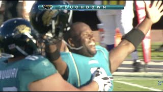 Mike Thomas Catches The Deflected Hail Mary Thrown By David Garrard (2010 Week 10)
