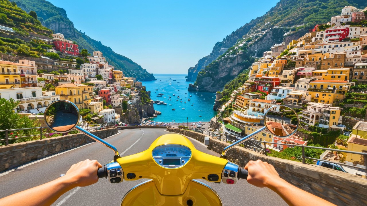 Поездка по Амальфитанскому побережью 🇮🇹 Самая красивая дорога в мире | Оригинальные звуки дороги
