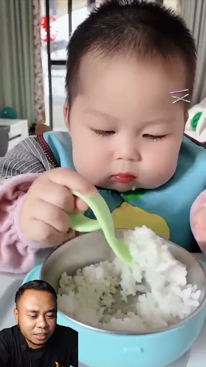 Bayi lucu sudah bisa makan nasi lahap banget🤗🥰😍 #shorts #funnyshorts #funnyvideos