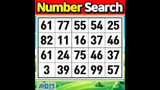 NumberSearch.Only smart people can do this.【Memory,Concentration,Brain training,Brain quiz】#017