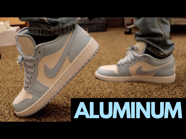 Jordan 1 Low Aluminum/Ice Blue Unboxing + On Feet! - YouTube