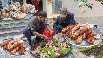 Lòng Lợn Tiết Canh Chia Phần Ngày Tết Trên Quê Hương