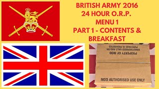 THE BRITISH ARMY 2016 24 HOUR "OLDER, BOXED" O.R.P. - PART 1- THE  CONTENTS & BREAKFAST. screenshot 2