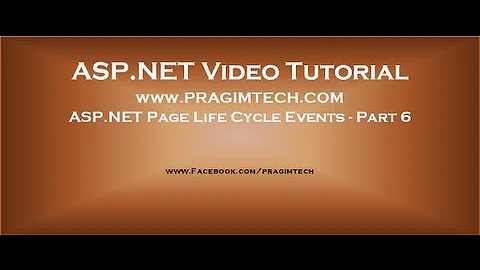 ASP.NET page life cycle events   Part 6