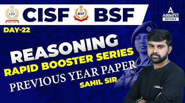 CISF/BSF Head Constable | Reasoning | Previous Year Questions #22 | By  Sahil Tiwari