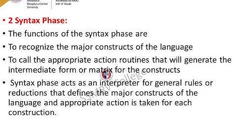 SSMRV Video Lectures-System Programming-Phases of compiler