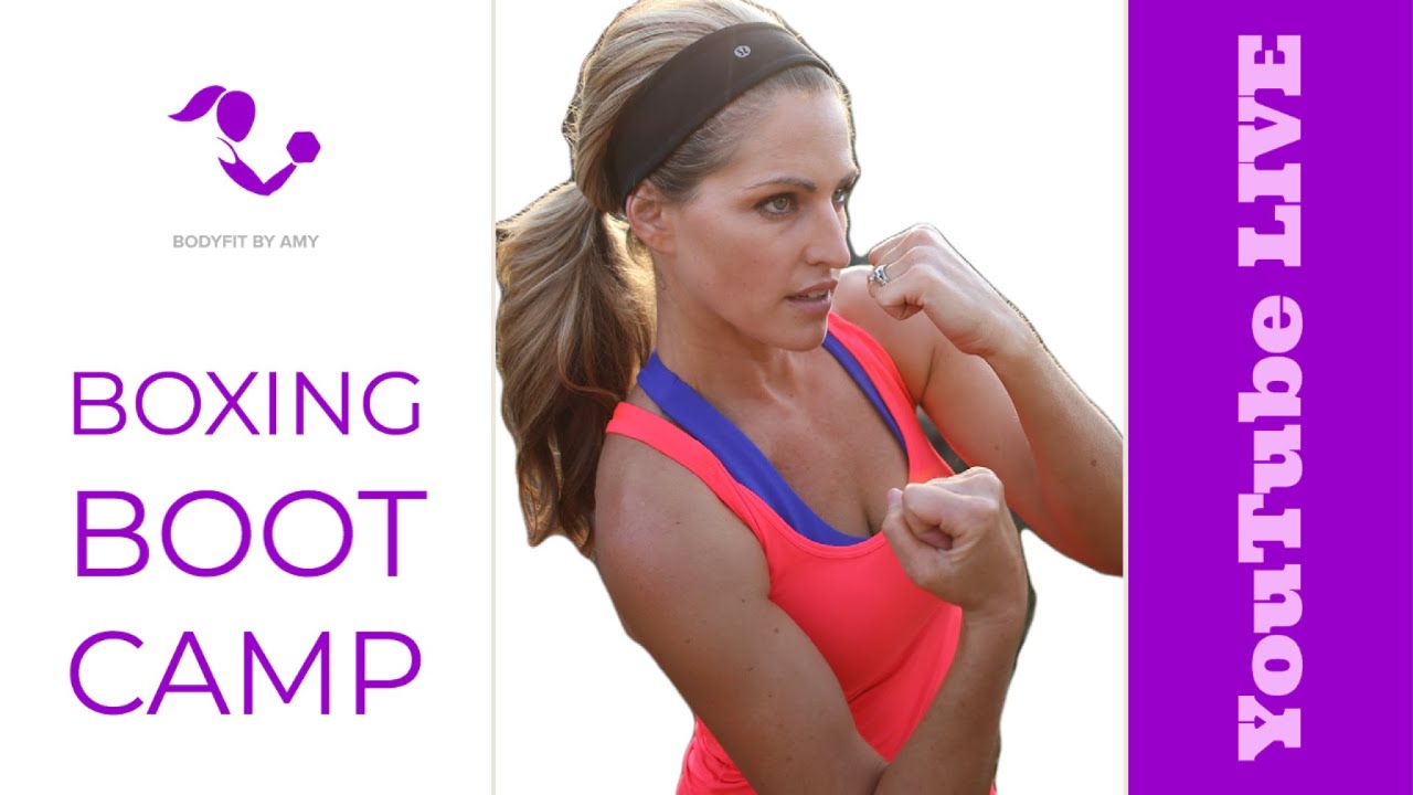 LIVE Boxing Boot Camp Workout:  No Equipment No Repeat Cardiokickboxing and Strength Intervals
