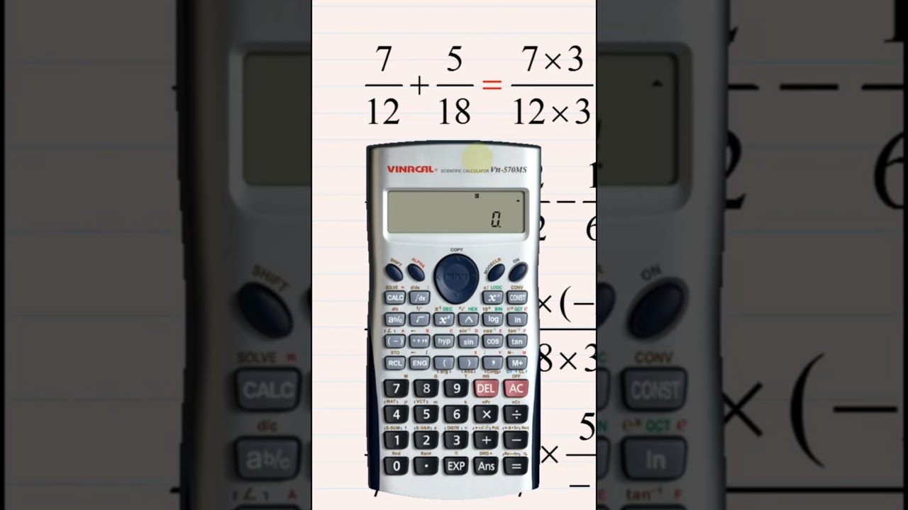 الالة الحاسبة للتأكد من صحة العمليات على الكسور