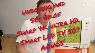 Unboxing 50 Sharp 4K Ultra Aquos Tv And Set Up Featuring Silence The Cat