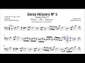 Danza Húngara Nº5 Partitura de Trombón Tuba y Bombardino en Clave de Fa
