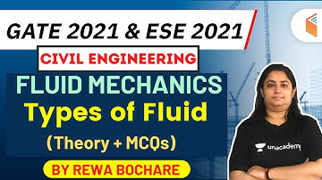 7:00 PM - Gate 2021 & ESE 2021 | Civil Engg. by Rewa Bochare | Types of Fluid (Theory + MCQs)