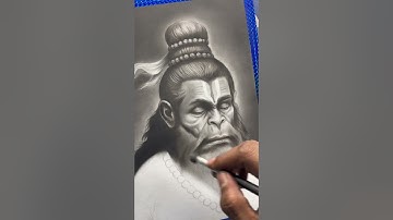 How to draw lord Hanuman Ji || 🥰completed #drawingtutorial #shorts #art #sketch ￼