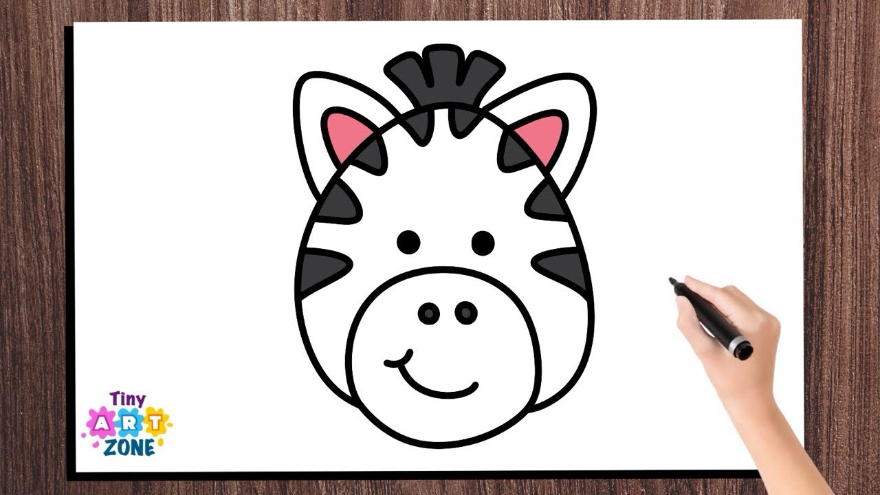 Как нарисовать милого жирафа | Урок рисования жирафа для начинающих