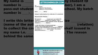 Authorization Letter for Credentials