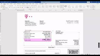 Information Czech Republic T-Mobile utility bill Word and PDF template News