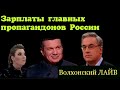 Зарплаты главных пропагандистов России.  На них держится режим.