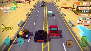 MONSTER - BLOCKY HİGHWAY TRAFFİC RACİNG ANDROİD GAMEPLAY screenshot 2