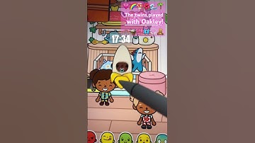 Thumbnail of The twins played with Oakley 🫶🏽🥹💗 #song #music #speedup #spedup #cute #tocaboca #toca #music