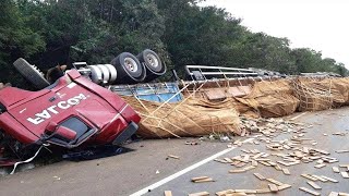 Dangerous Fastest Idiots Logging Wood Truck Operator, Excavator | Heavy Equipment Truck Skill Fails.