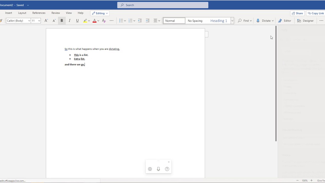 Microsoft 365 - Using Microsoft Word Dictation