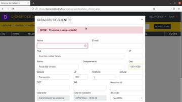 Cadastro de clientes com Bootstrap - PHP - MySQL