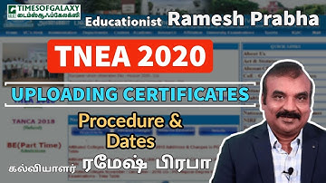 TNEA2020 Uploading Certificates by Ramesh Prabbha