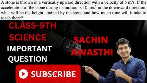 A stone is thrown in vertically upward direction with a velocity of 5 ms −1 . If the acceleration...