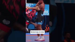Michigan freshman Moses Mendoza secured his spot in the U20 World semis with a dominant 11-0 quarter