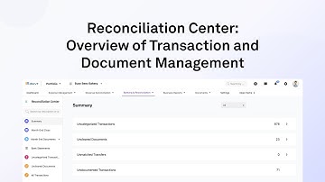 Reconciliation Center: Overview of Transaction and Document Management