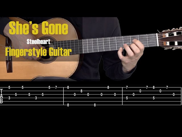 She`s Gone - Steelheart. Fingerstyle Guitar Tutorial + TAB class=