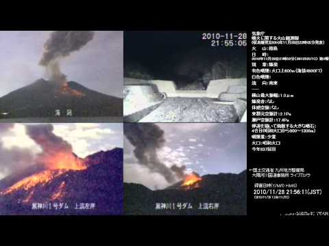 桜島ライブカメラ 2010-11-28 21-52 X1HD Volcano Sakurajima