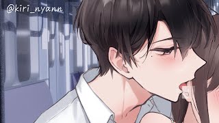 【Kirinyan】Secret Ear-Li＊king on the Train from a Hot Stranger Gets Steamy... 【Japanese Voice Actor】