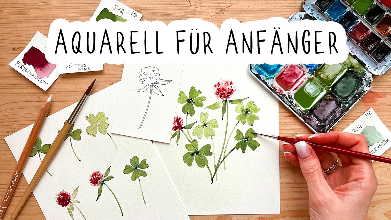 Aquarell für Einsteiger - Mit dem Klee 🍀 Motiv malen lernen